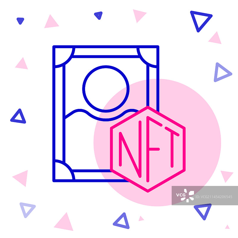 线条NFT数字加密艺术图标图片素材