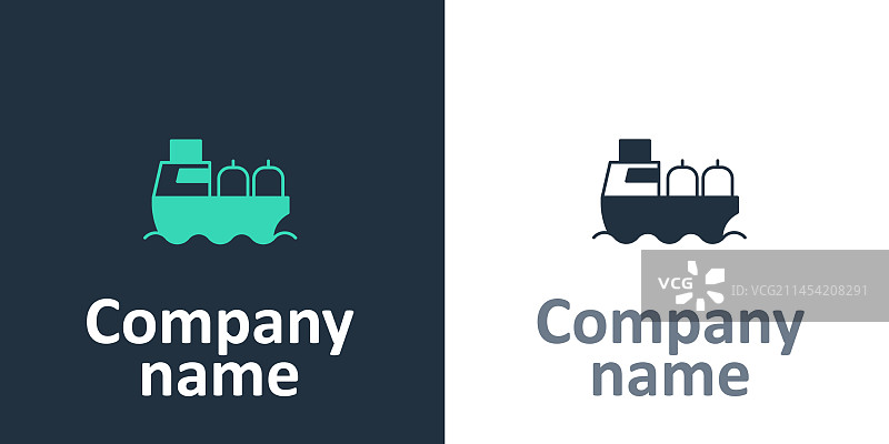 白色背景上的油轮标志图片素材