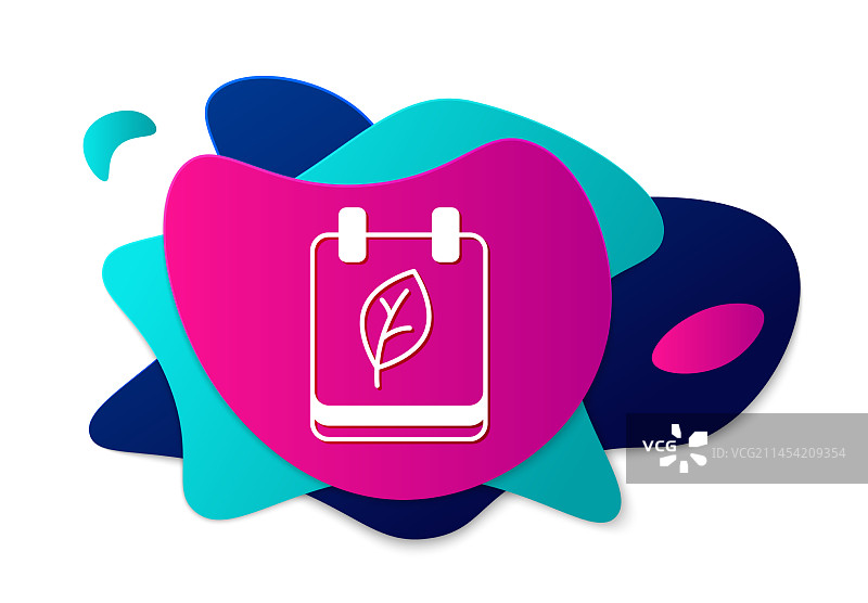 带秋叶图标的彩色日历图片素材