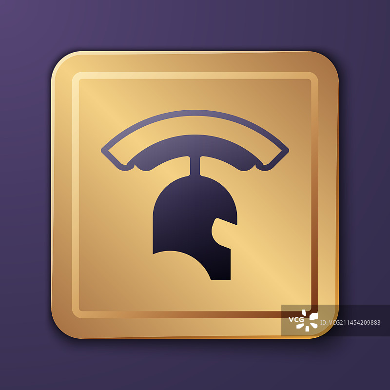 紫色背景上的紫色罗马军头盔图标图片素材