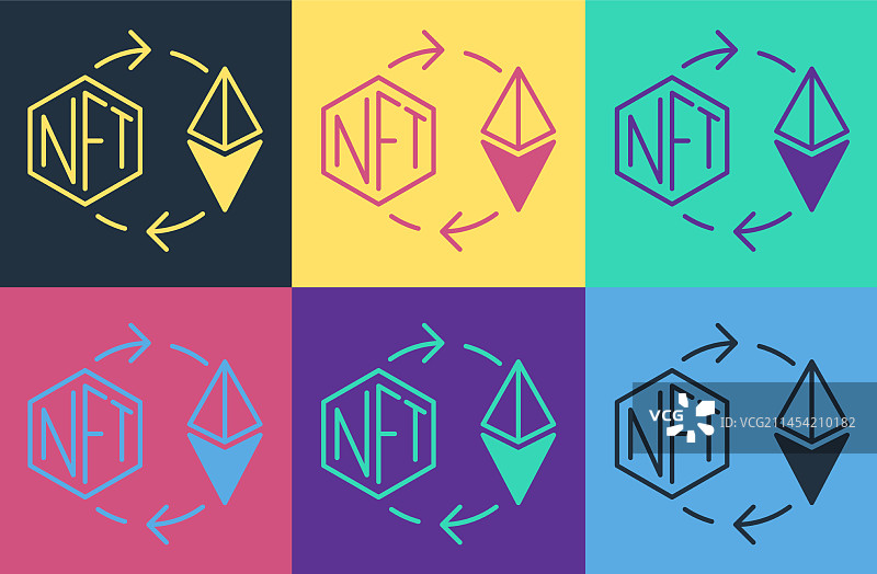 以太坊交易NFT波普艺术图标图片素材