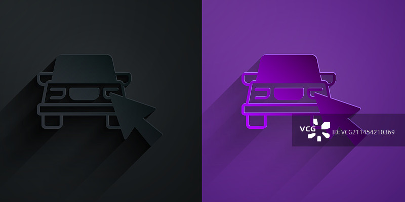 在线汽车共享剪纸图标图片素材