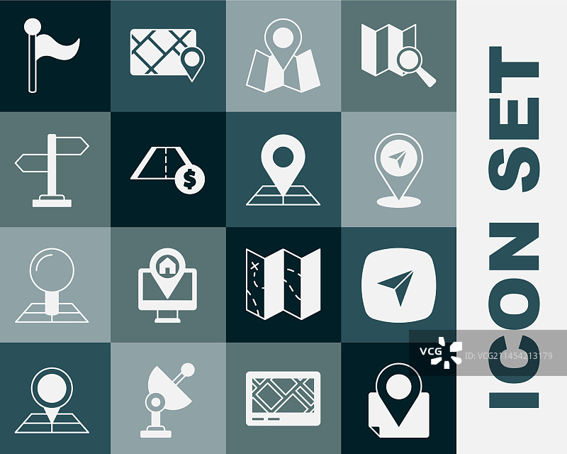 城市定位折叠地图图片素材