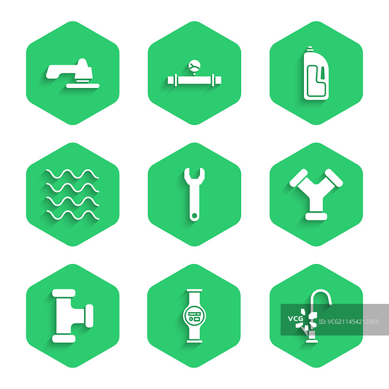 扳手、水表和水龙头图片素材