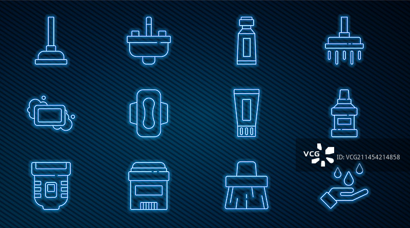 线、用肥皂洗手、漱口水瓶图片素材