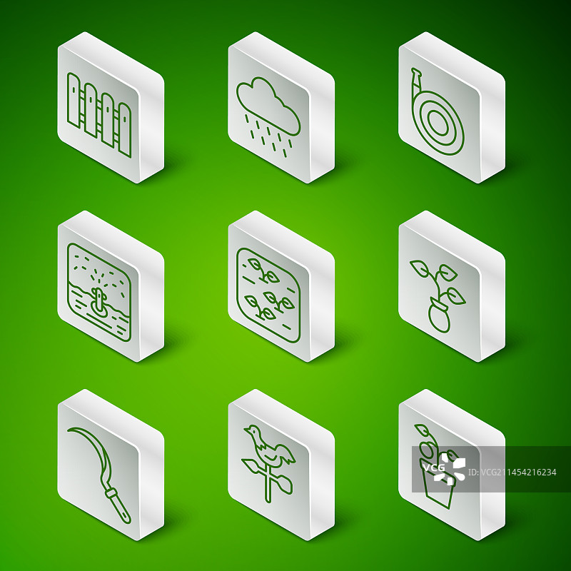 盆栽、风向标与花园图片素材