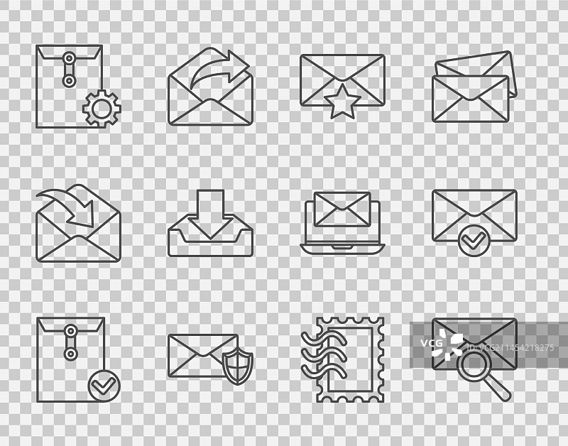 信封选中放大镜组合图片素材