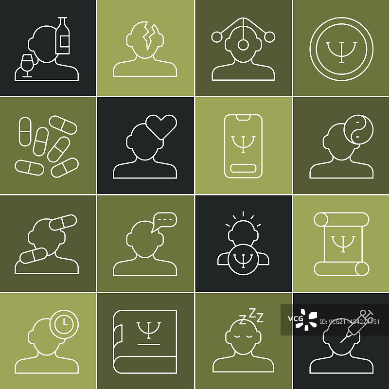 药物成瘾心理学书籍线条图片素材