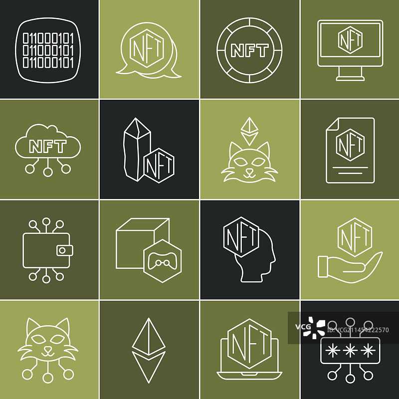 网络安全、NFT数字加密艺术图片素材