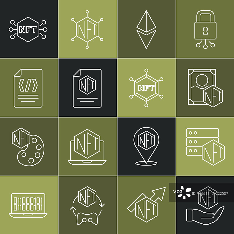 NFT数字加密艺术区块链图片素材