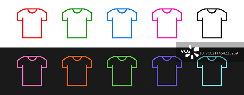 黑白背景上的T恤图标图片素材