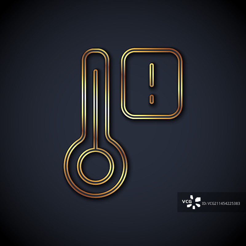 金色线条桑拿温度计图标图片素材