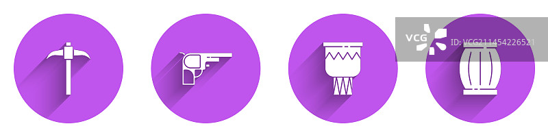 镐左轮手枪鼓和火药套装图片素材