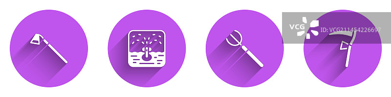 园艺锄头自动灌溉喷头图片素材