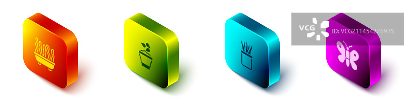 2.5D盆栽植物种子碗合集图片素材