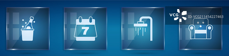 香槟酒瓶、酒店预订与日历图片素材