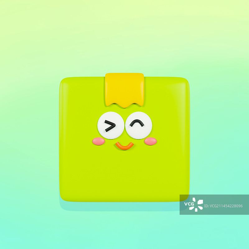 3D立体可爱表情快递箱物流包裹查询插画图片素材