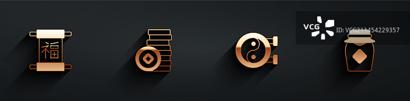 中国新年、人民币和阴阳图片素材