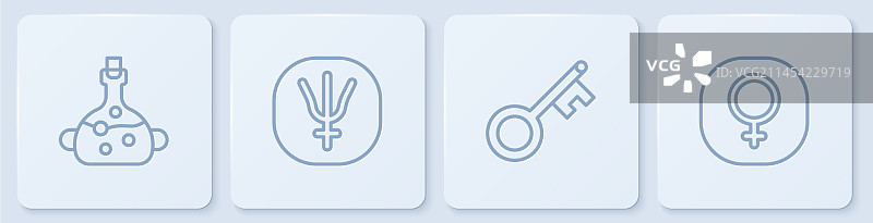 瓶装毒药旧钥匙海王星元素图片素材