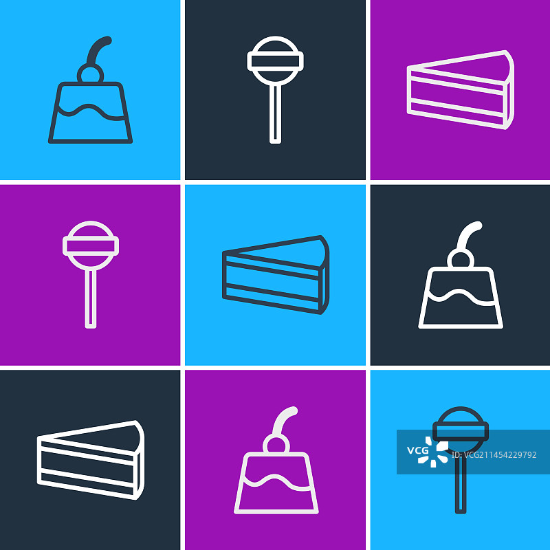 线条甜点布丁奶油冻蛋糕图片素材