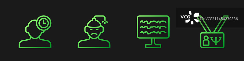 脑电图失眠脑震荡图标图片素材