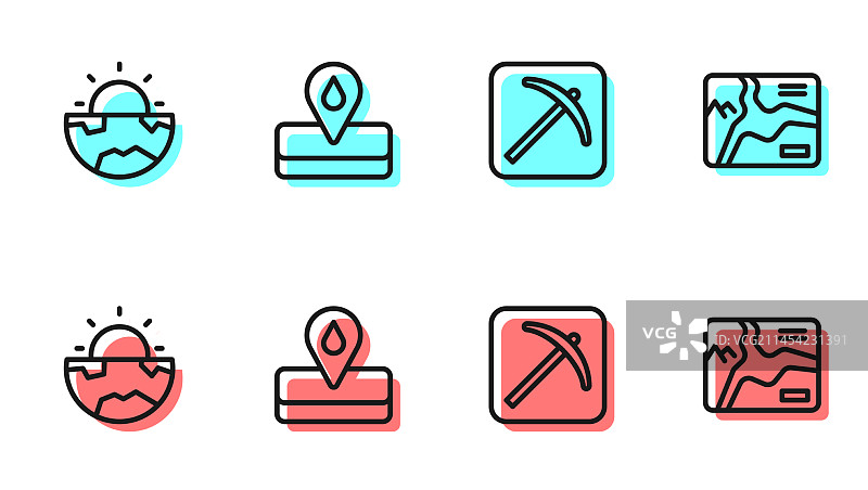 十字镐、地核结构、地壳图片素材