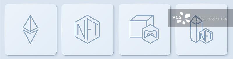 以太坊数字加密艺术线条组合图片素材