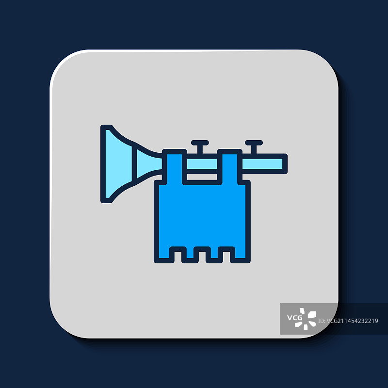 描边填充带旗帜喇叭图标图片素材