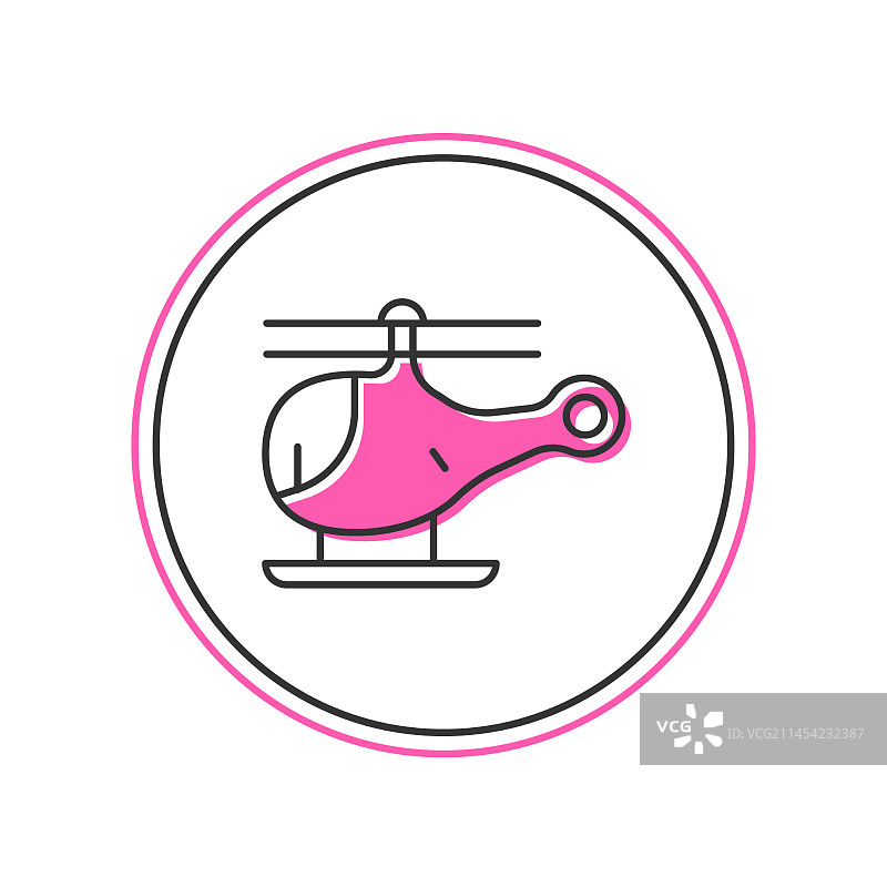 填充轮廓直升机飞行器图标图片素材