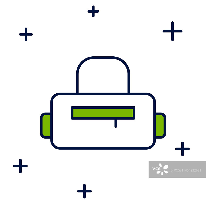 白色背景上的运动包轮廓图标图片素材
