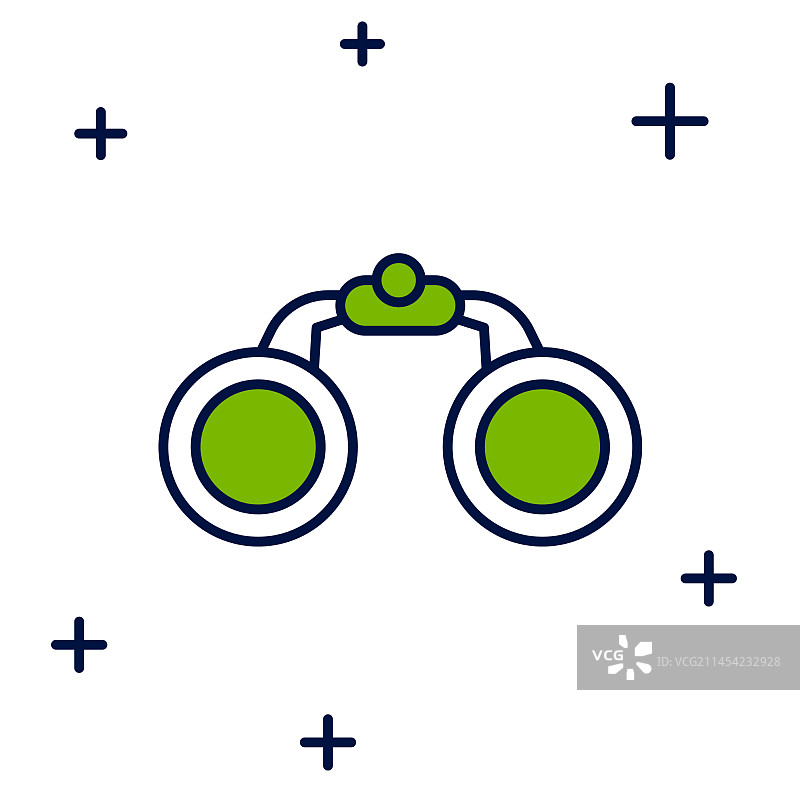 白色背景上的双筒望远镜轮廓图标图片素材