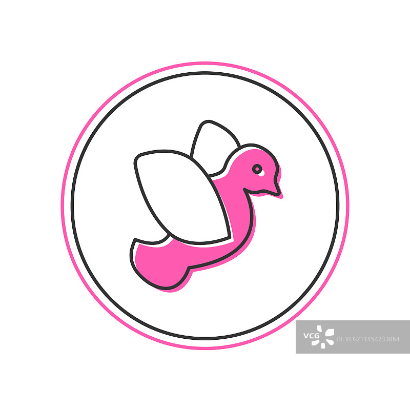 白色背景上的鸽子填充轮廓图标图片素材