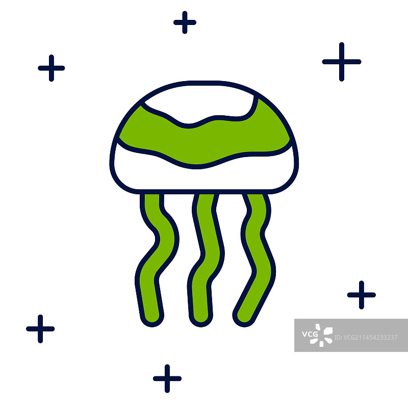 水母轮廓图标图片素材