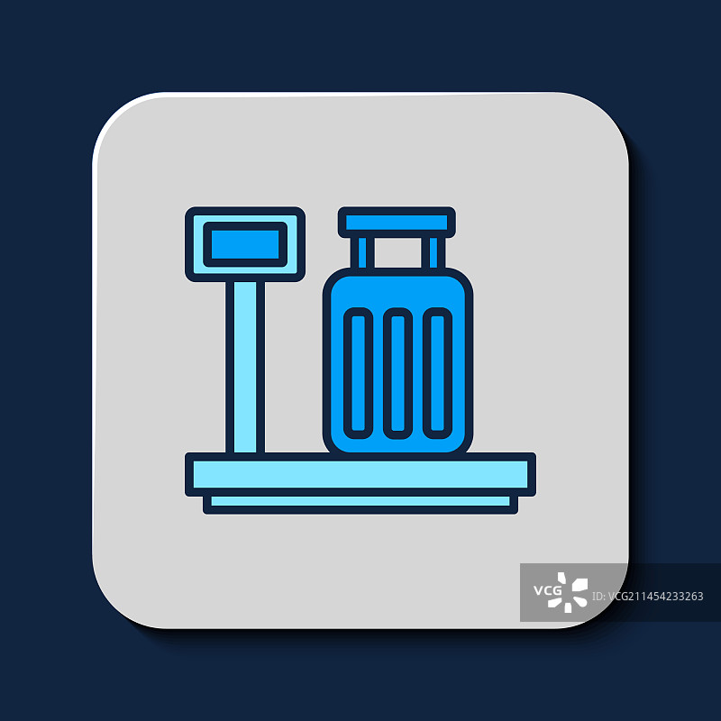 填充轮廓的带手提箱的秤图标图片素材