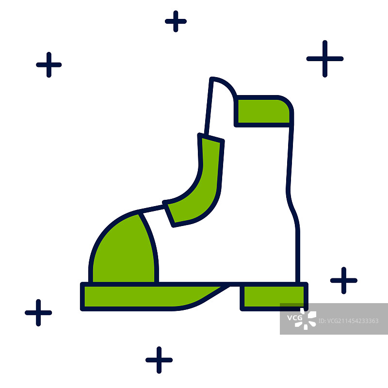 猎人靴子填充轮廓图标图片素材