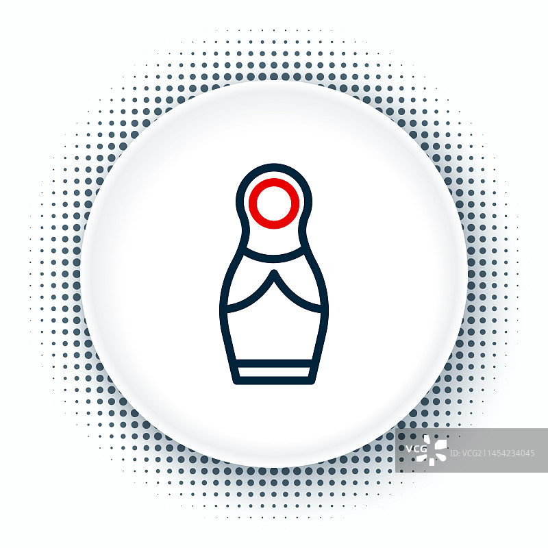 俄罗斯套娃线性图标图片素材