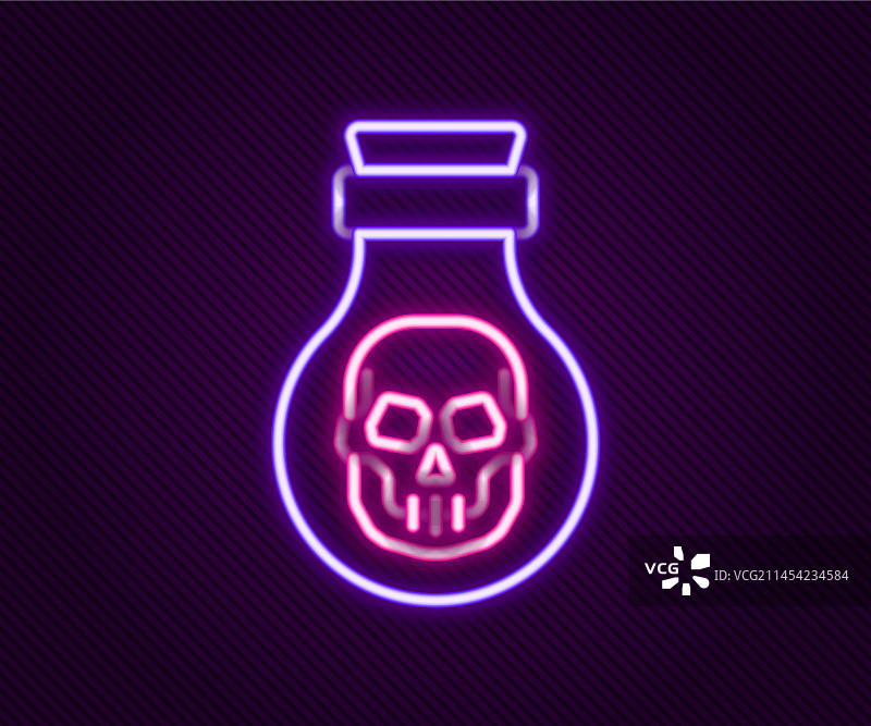 瓶装毒药霓虹灯线条图标图片素材