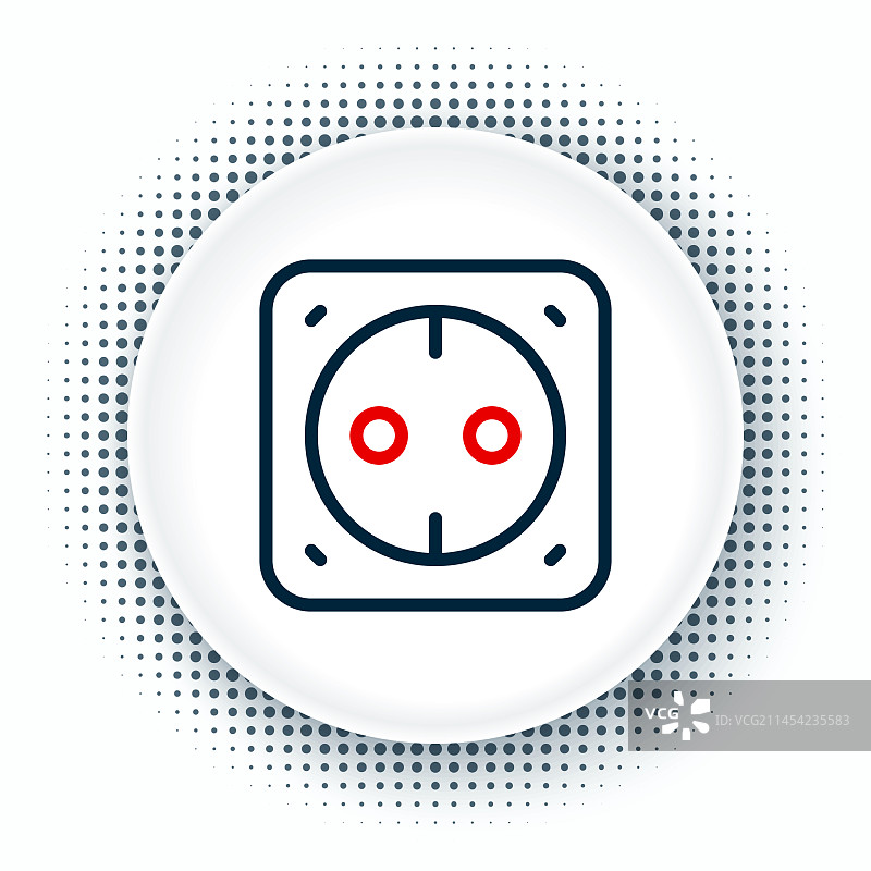 白色背景上的线条电源插座图标图片素材