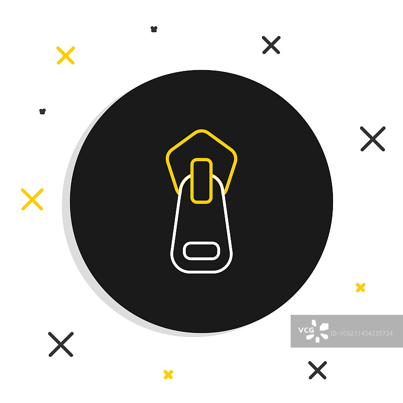 白色背景上的拉链线条图标图片素材