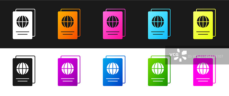 带有生物识别数据的护照图标素材图片素材