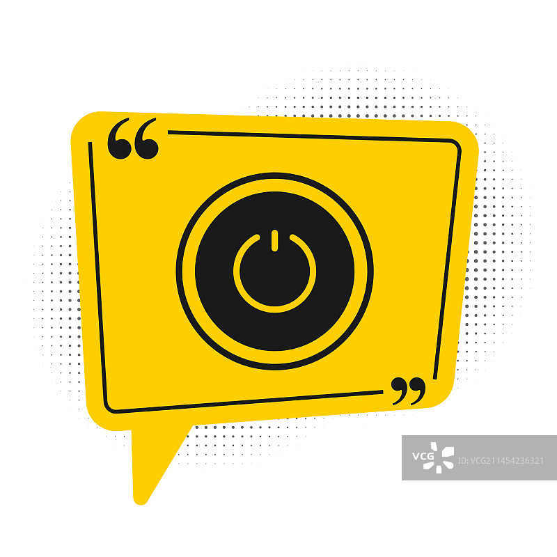 白色背景上的黑色电源按钮图标图片素材