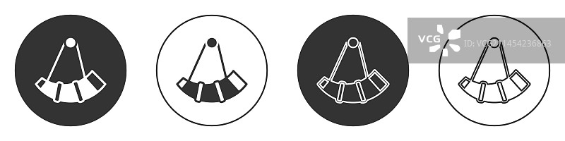 黑色狩猎号角图标，白色背景图片素材