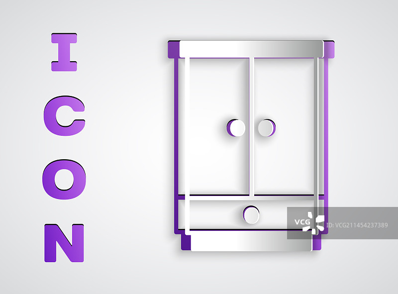 剪纸风格衣柜图标图片素材