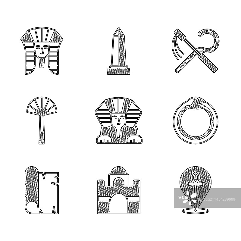 狮身人面像埃及房屋十字架安卡魔法符号图片素材