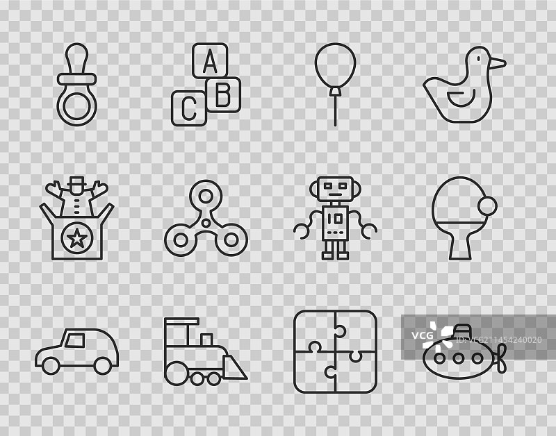 玩具汽车、潜水艇和气球图片素材