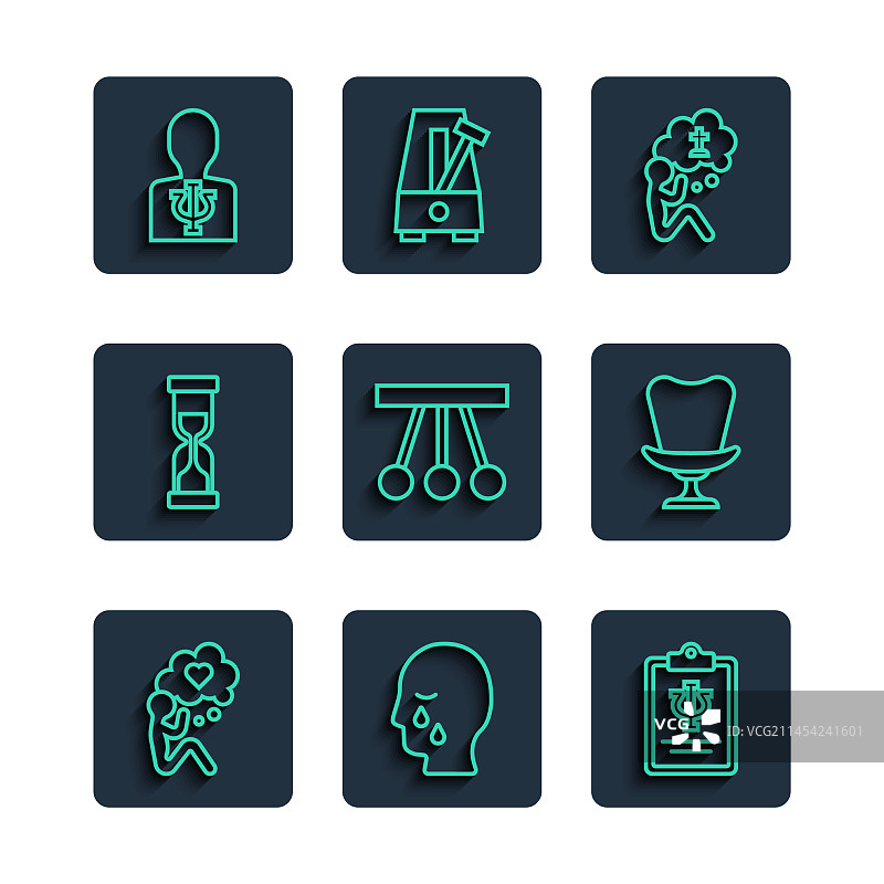 头部心脏、墓地葬礼等元素组合图片素材