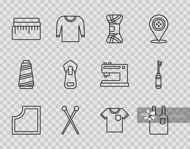 无袖T恤纱线缝纫图案线条图片素材