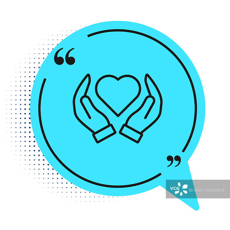 白色背景上的黑色手捧红心图标图片素材