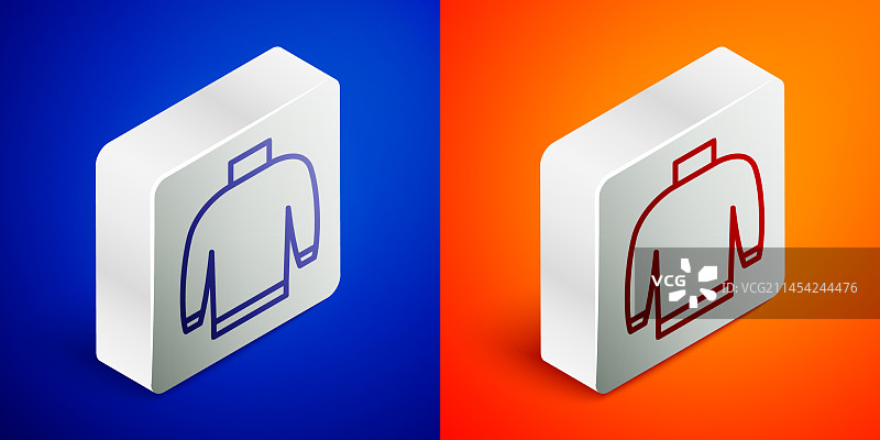 蓝色背景上的2.5D毛衣线条图标图片素材