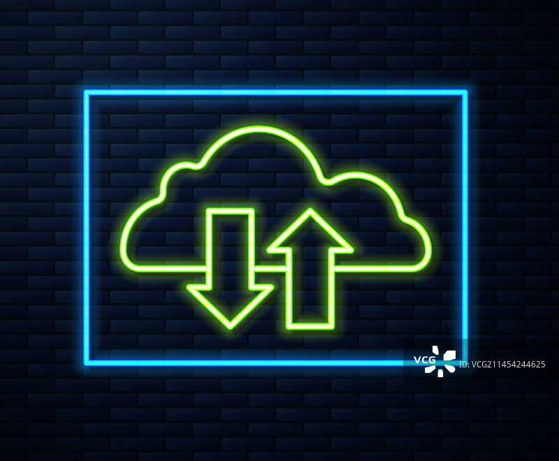 发光霓虹灯线条云下载和上传图标图片素材